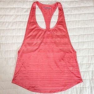 Forever 21 Coral Sheer Stripe Racerback Activewear Tank Top Size Medium